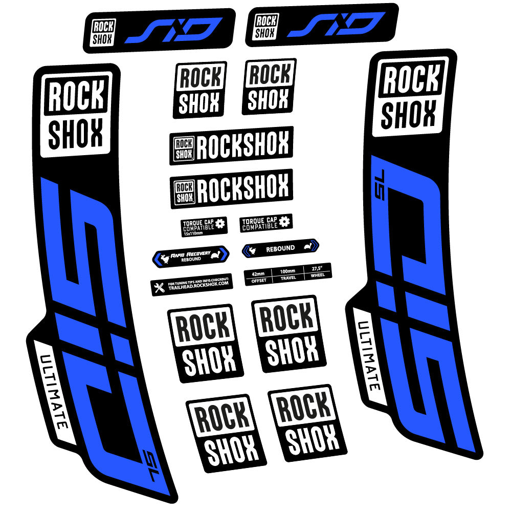 Autocollant Rock Shox Sid Ultimate SL 2021, Fourche 29, Autocollant Vélo vinyle