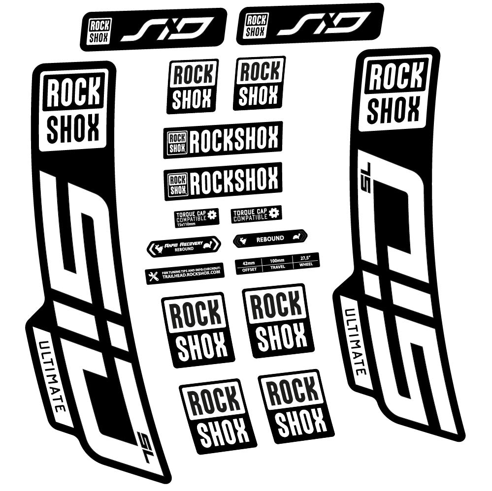 Autocollant Rock Shox Sid Ultimate SL 2021, Fourche 29, Autocollant Vélo vinyle