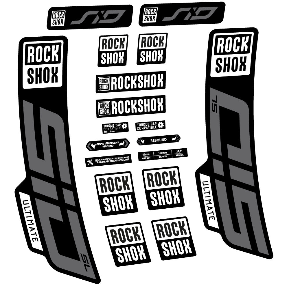 Autocollant Rock Shox Sid Ultimate SL 2021, Fourche 29, Autocollant Vélo vinyle
