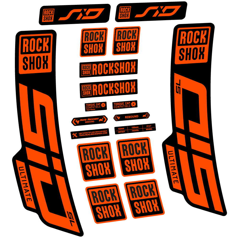 Autocollant Rock Shox Sid Ultimate SL 2021, Fourche 29, Autocollant Vélo vinyle