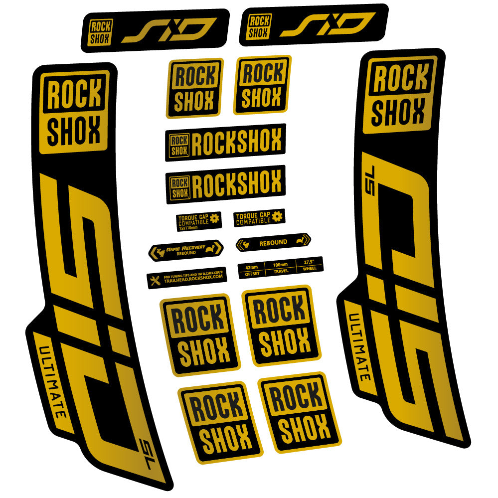 Autocollant Rock Shox Sid Ultimate SL 2021, Fourche 29, Autocollant Vélo vinyle