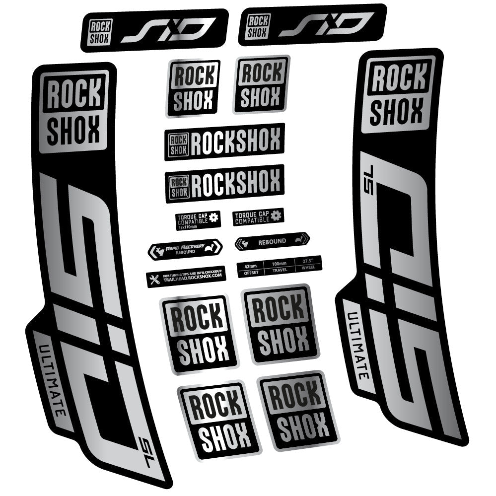 Autocollant Rock Shox Sid Ultimate SL 2021, Fourche 29, Autocollant Vélo vinyle