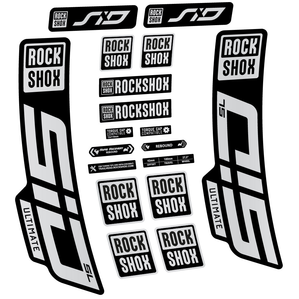 Autocollant Rock Shox Sid Ultimate SL 2021, Fourche 29, Autocollant Vélo vinyle