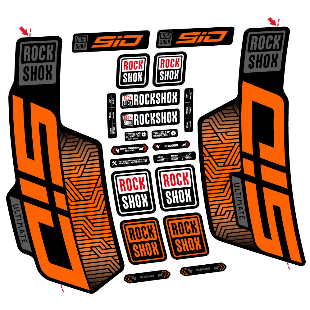 Autocollant Rock Shox Sid Ultimate Flight Attendant, Fourche 29, Autocollant Vélo vinyle