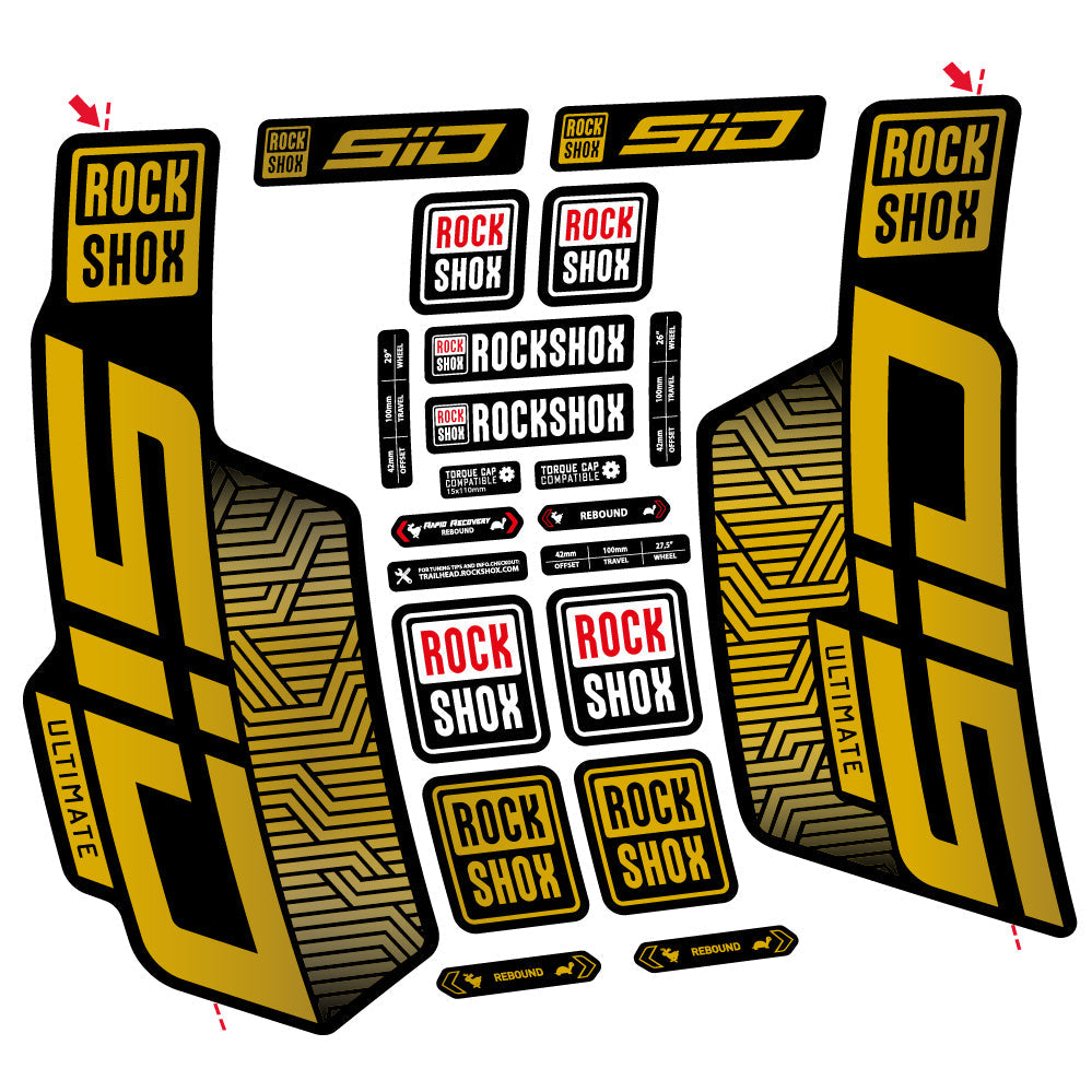 Autocollant Rock Shox Sid Ultimate Flight Attendant, Fourche 29, Autocollant Vélo vinyle