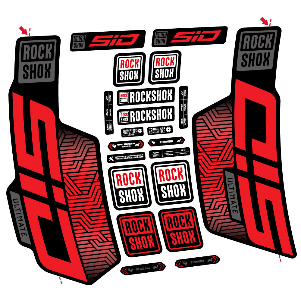 Autocollant Rock Shox Sid Ultimate Flight Attendant, Fourche 29, Autocollant Vélo vinyle