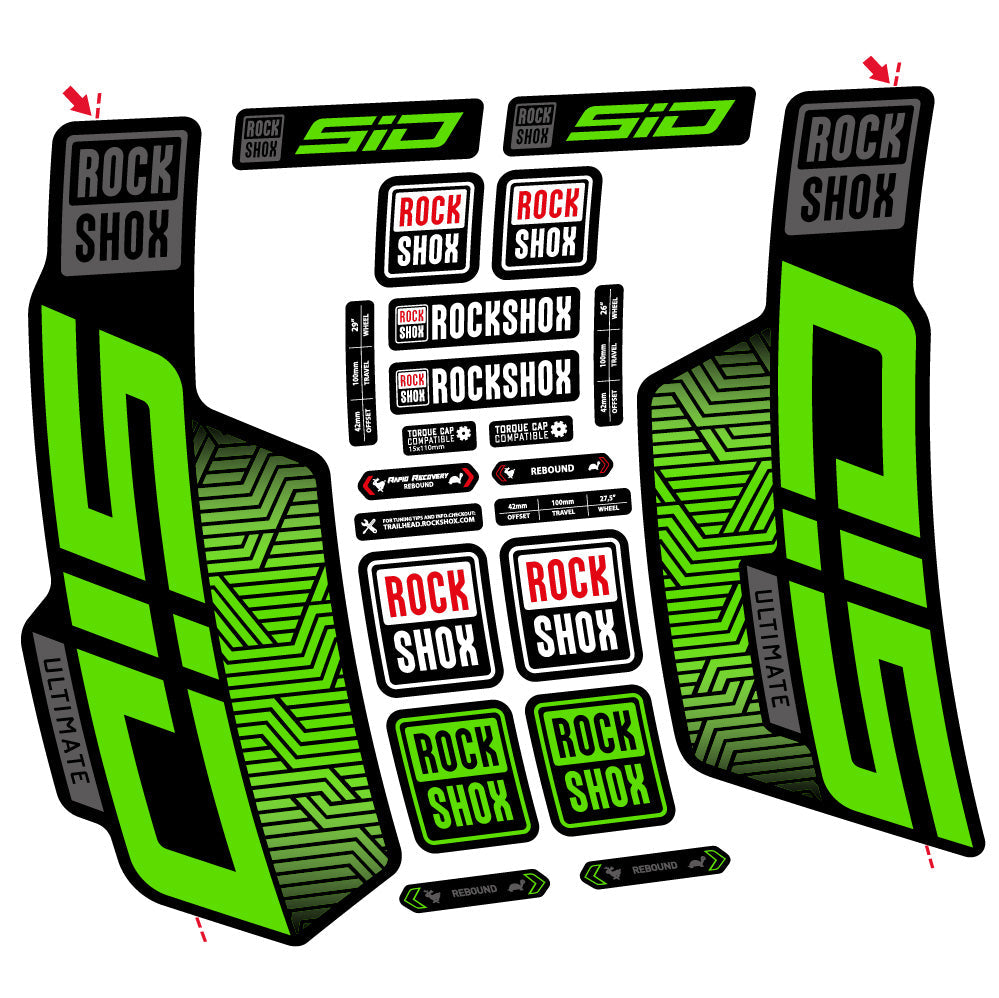 Autocollant Rock Shox Sid Ultimate Flight Attendant, Fourche 29, Autocollant Vélo vinyle