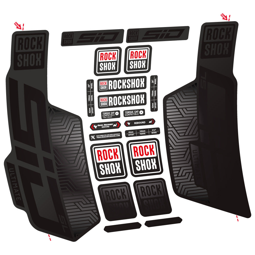 Autocollant Rock Shox Sid SL Ultimate Flight Attendant, Fourche 29, Autocollant Vélo vinyle