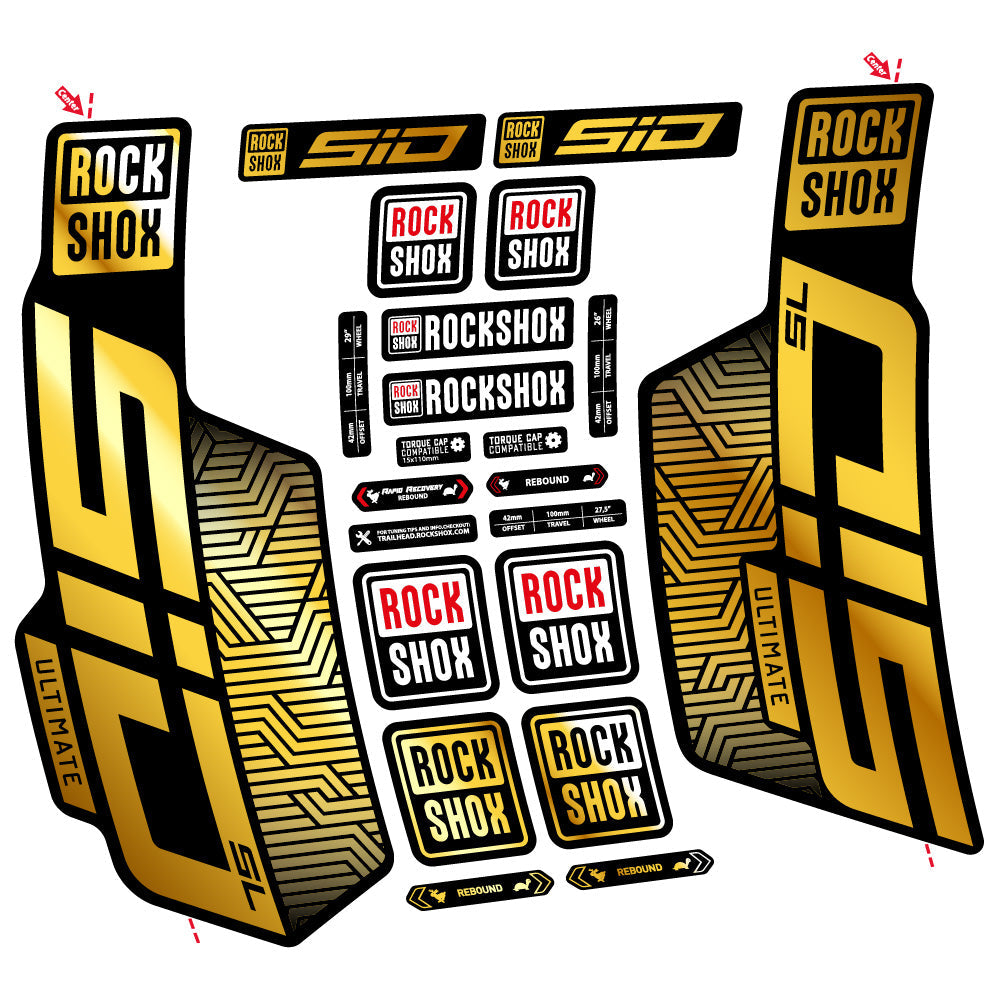 Autocollant Rock Shox Sid SL Ultimate Flight Attendant, Fourche 29, Autocollant Vélo vinyle