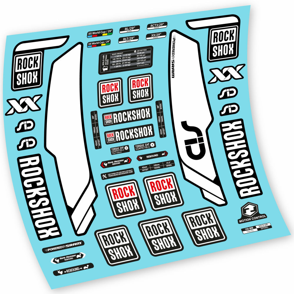 Autocollant Rock Shox Sid WC World Cup 2013, Black Fourche 29, Autocollant Vélo vinyle