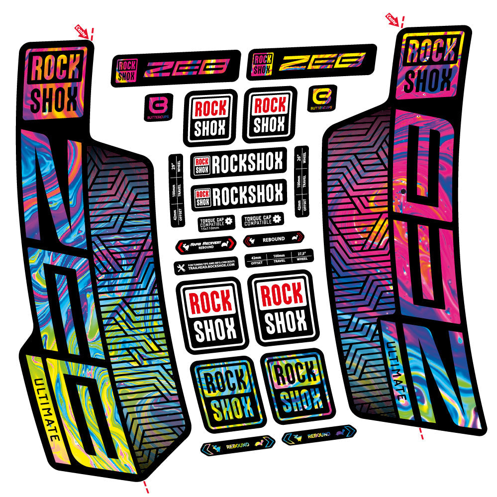 Autocollant Rock Shox Zeb Ultimate Flight Attendant, Fourche 29, Autocollant Vélo vinyle