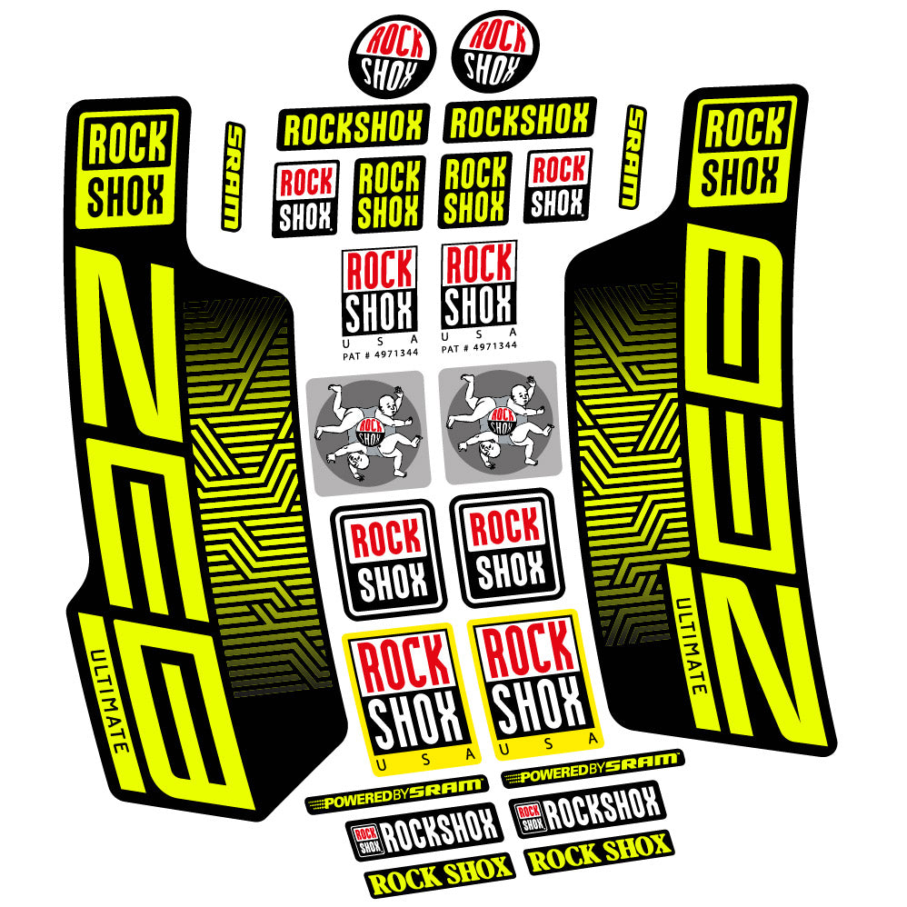 Autocollant Rock Shox Zeb Ultimate 2023, Fourche 29, Autocollant Vélo vinyle