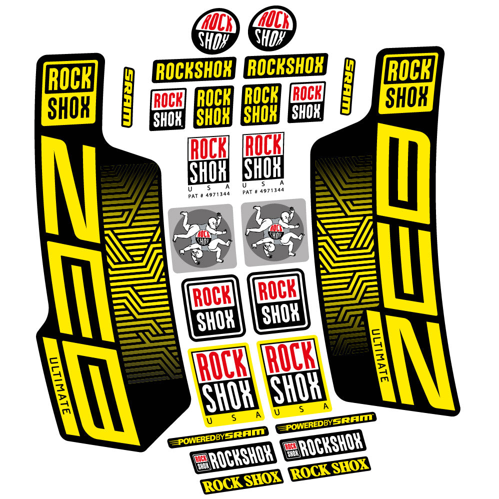 Autocollant Rock Shox Zeb Ultimate 2023, Fourche 29, Autocollant Vélo vinyle