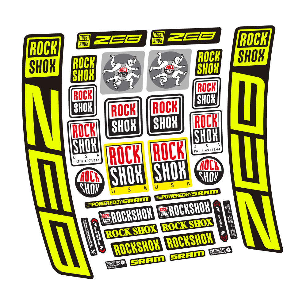 Autocollant Rock Shox ZEB R 2020-2024, Fourche 29, Autocollant vélo vinyle