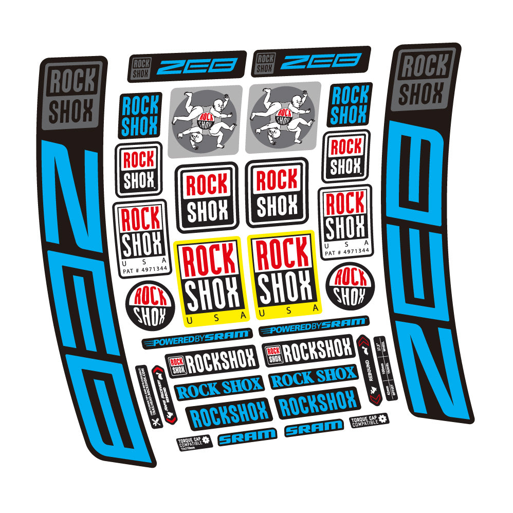 Autocollant Rock Shox ZEB R 2020-2024, Fourche 29, Autocollant vélo vinyle