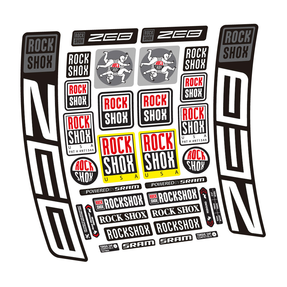 Autocollant Rock Shox ZEB R 2020-2024, Fourche 29, Autocollant vélo vinyle