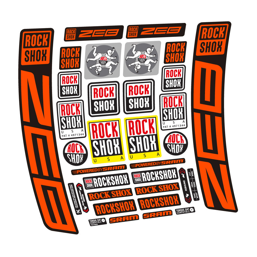Autocollant Rock Shox ZEB R 2020-2024, Fourche 29, Autocollant vélo vinyle