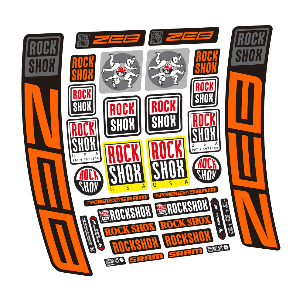 Autocollant Rock Shox ZEB R 2020-2024, Fourche 29, Autocollant vélo vinyle