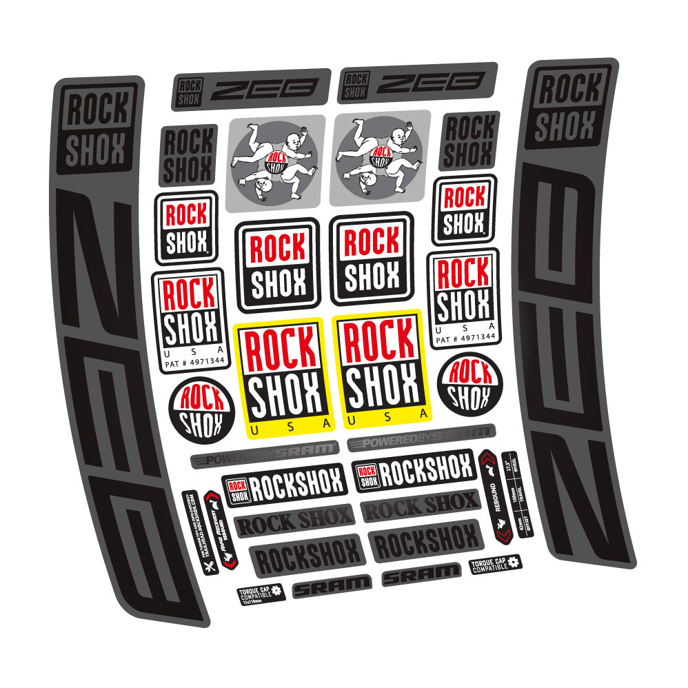 Autocollant Rock Shox ZEB R 2020-2024, Fourche 29, Autocollant vélo vinyle