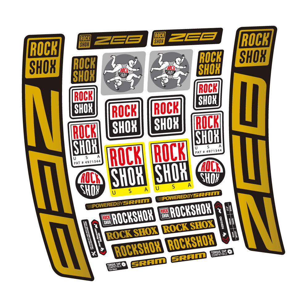 Autocollant Rock Shox ZEB R 2020-2024, Fourche 29, Autocollant vélo vinyle