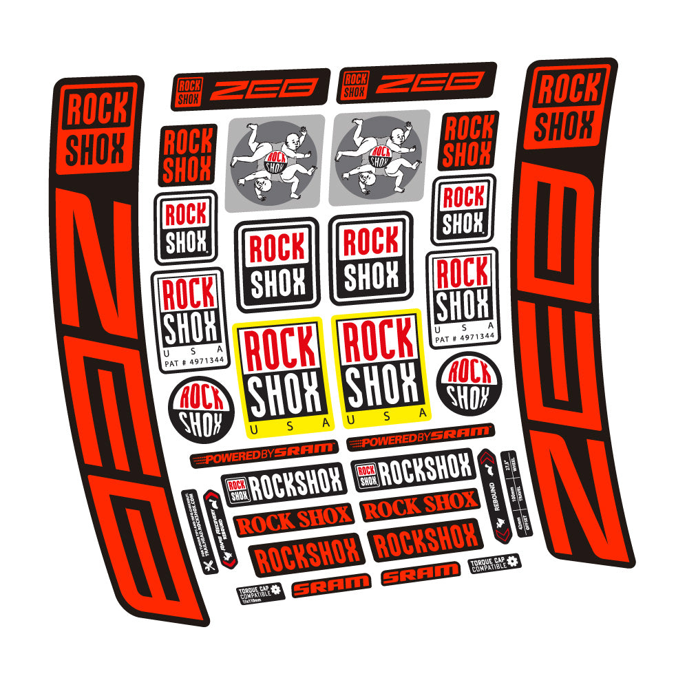 Autocollant Rock Shox ZEB R 2020-2024, Fourche 29, Autocollant vélo vinyle