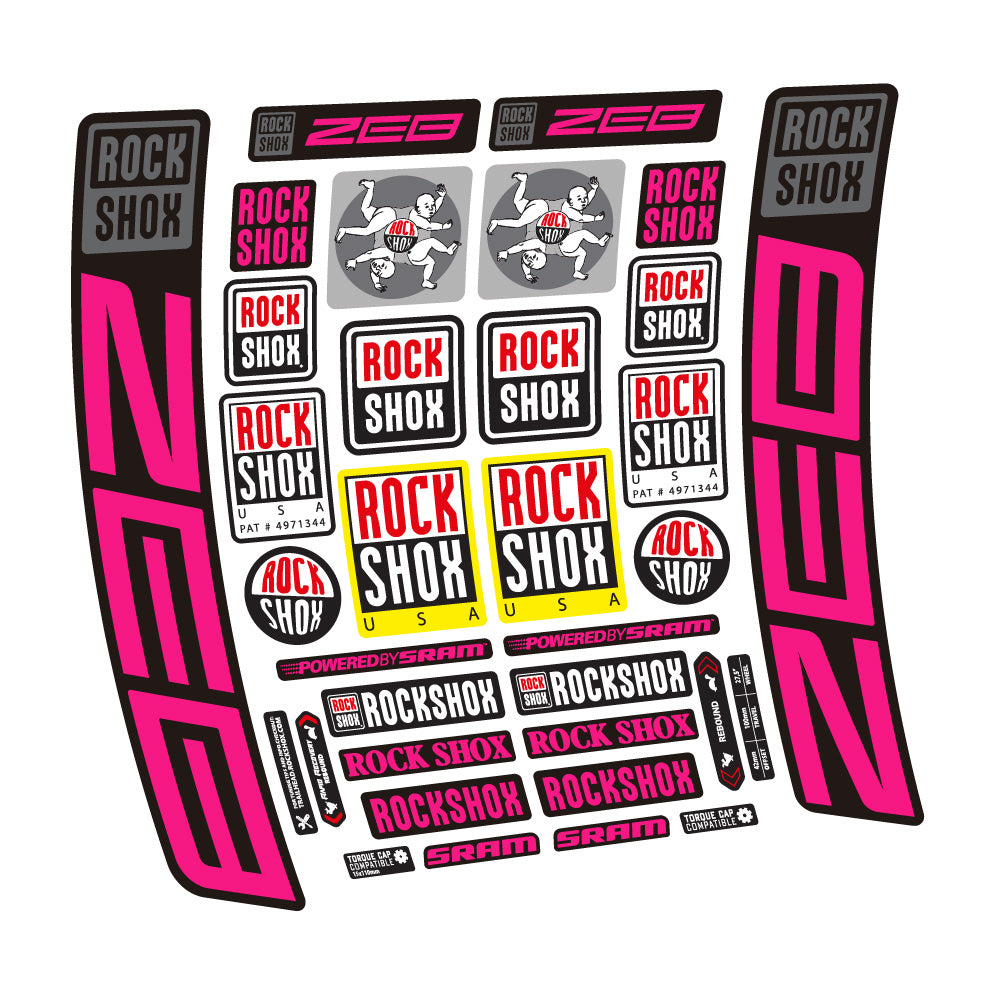 Autocollant Rock Shox ZEB R 2020-2024, Fourche 29, Autocollant vélo vinyle