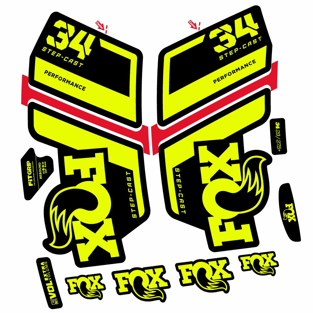 Autocollant Fox 34 Performance SC 2022, Fourche 29, Autocollant Vélo vinyle