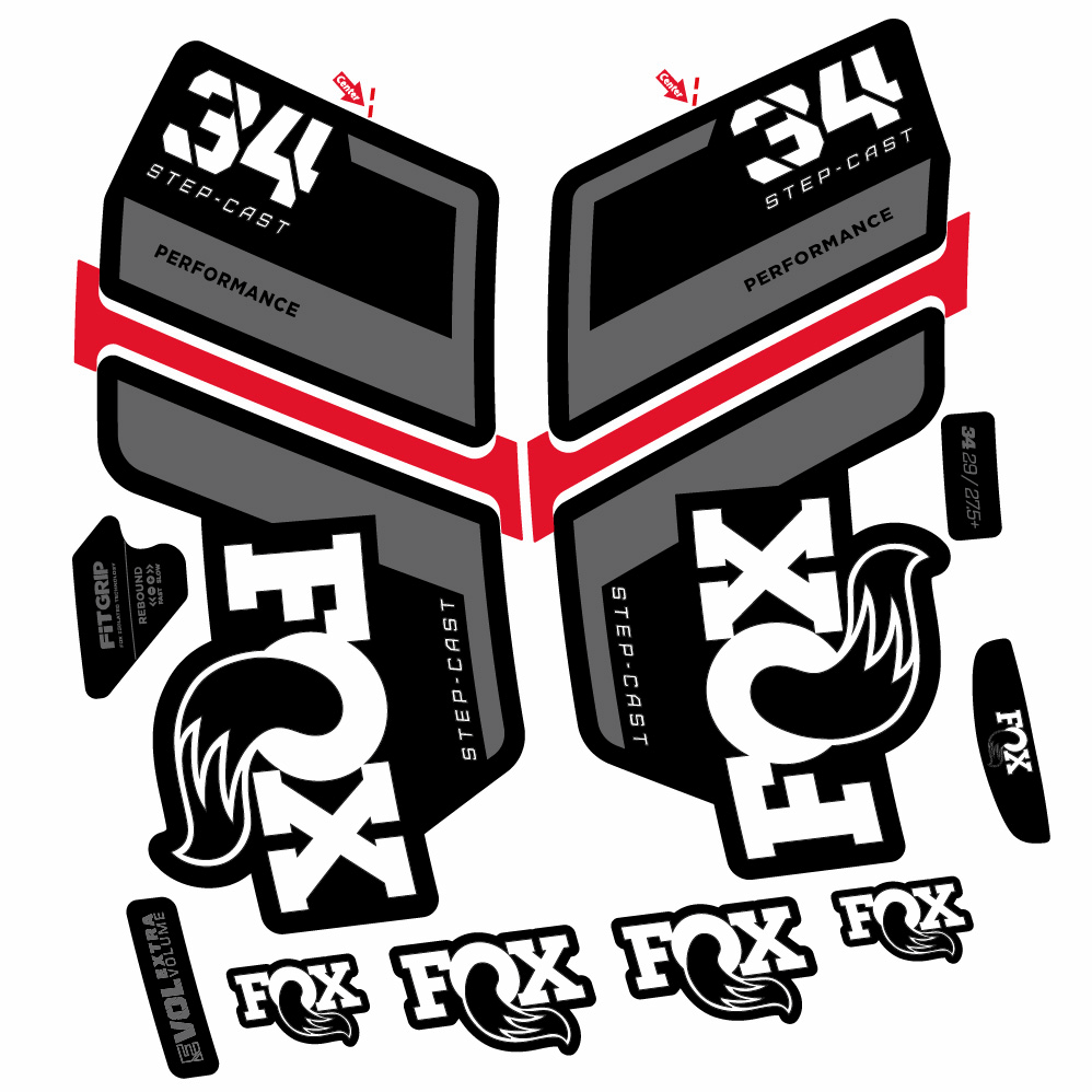 Autocollant Fox 34 Performance SC 2022, Fourche 29, Autocollant Vélo vinyle