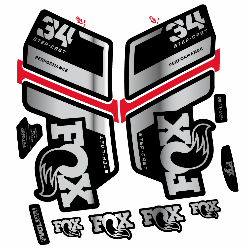 Autocollant Fox 34 Performance SC 2022, Fourche 29, Autocollant Vélo vinyle