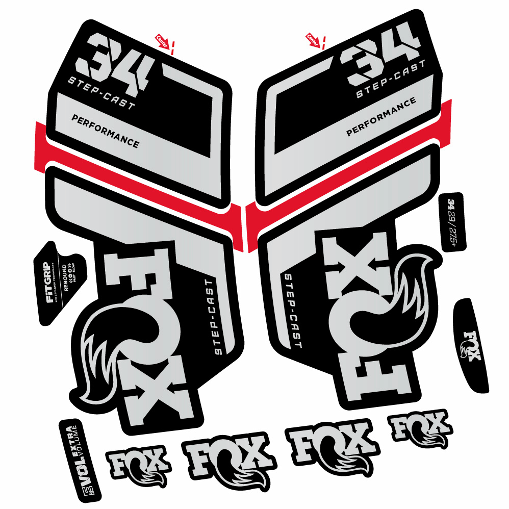 Autocollant Fox 34 Performance SC 2022, Fourche 29, Autocollant Vélo vinyle