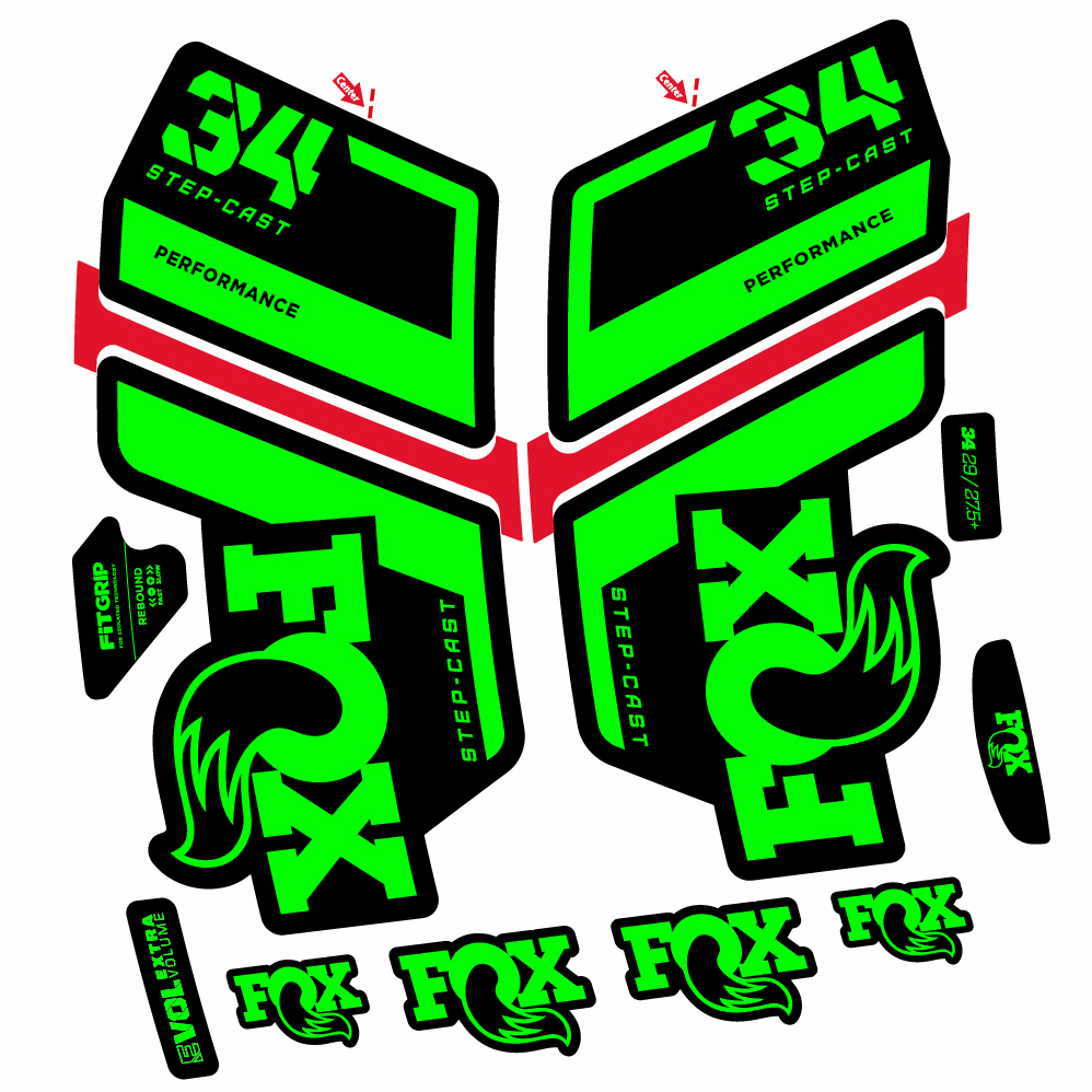 Autocollant Fox 34 Performance SC 2022, Fourche 29, Autocollant Vélo vinyle