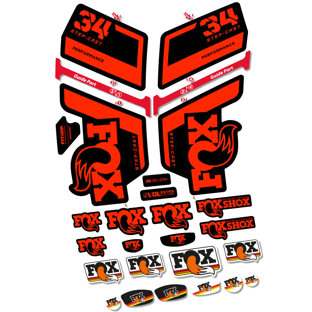 Autocollant FOX 34 Step Cast Performance, Fourche 29, Autocollant vélo vinyle