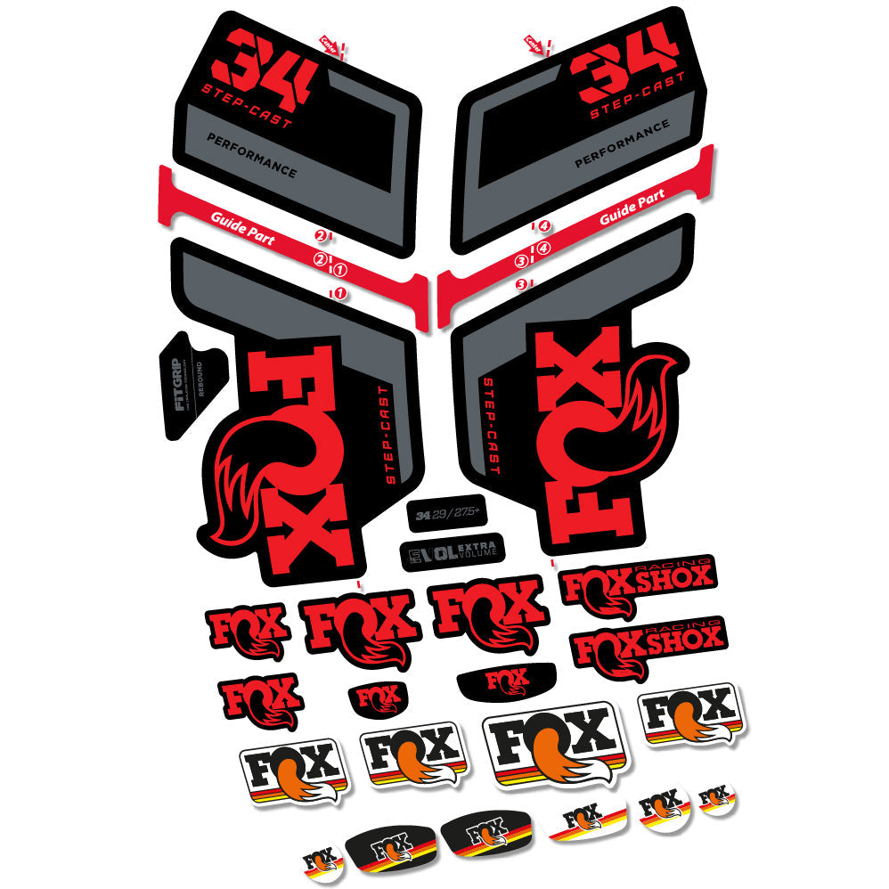 Autocollant FOX 34 Step Cast Performance, Fourche 29, Autocollant vélo vinyle