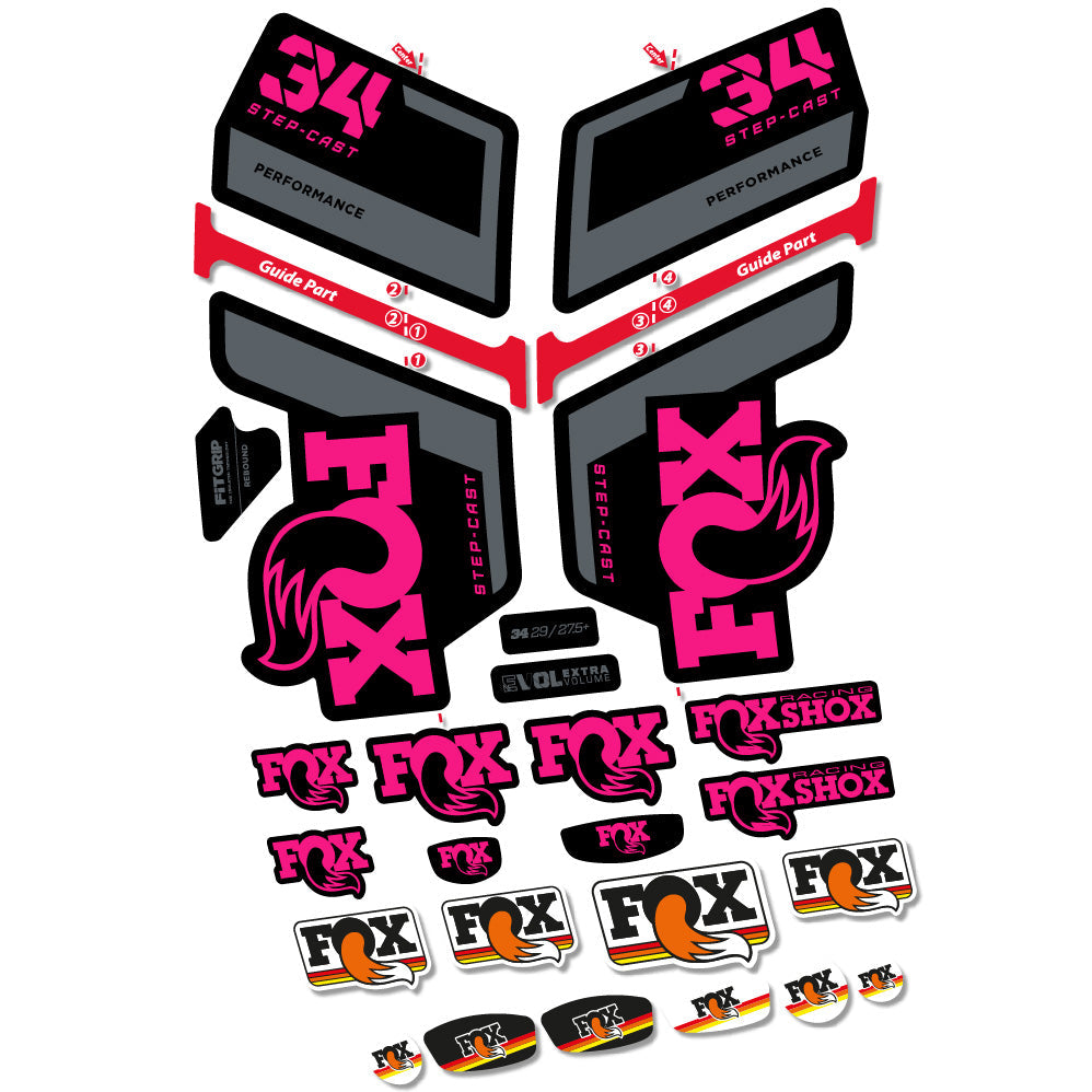 Autocollant FOX 34 Step Cast Performance, Fourche 29, Autocollant vélo vinyle