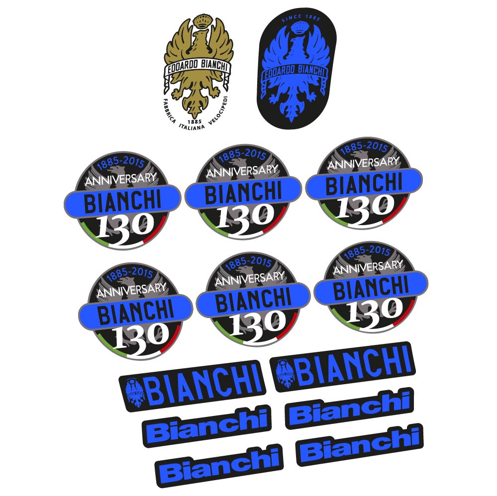 Autocollant Bianchi 130e anniversaire, Cadre classique, Autocollant Vélo vinyle