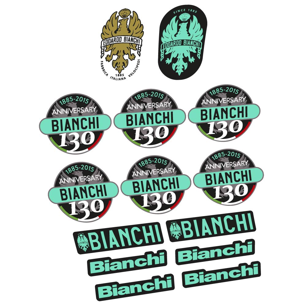 Autocollant Bianchi 130e anniversaire, Cadre classique, Autocollant Vélo vinyle