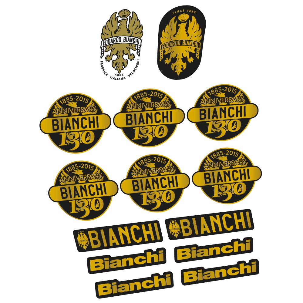 Autocollant Bianchi 130e anniversaire, Cadre classique, Autocollant Vélo vinyle
