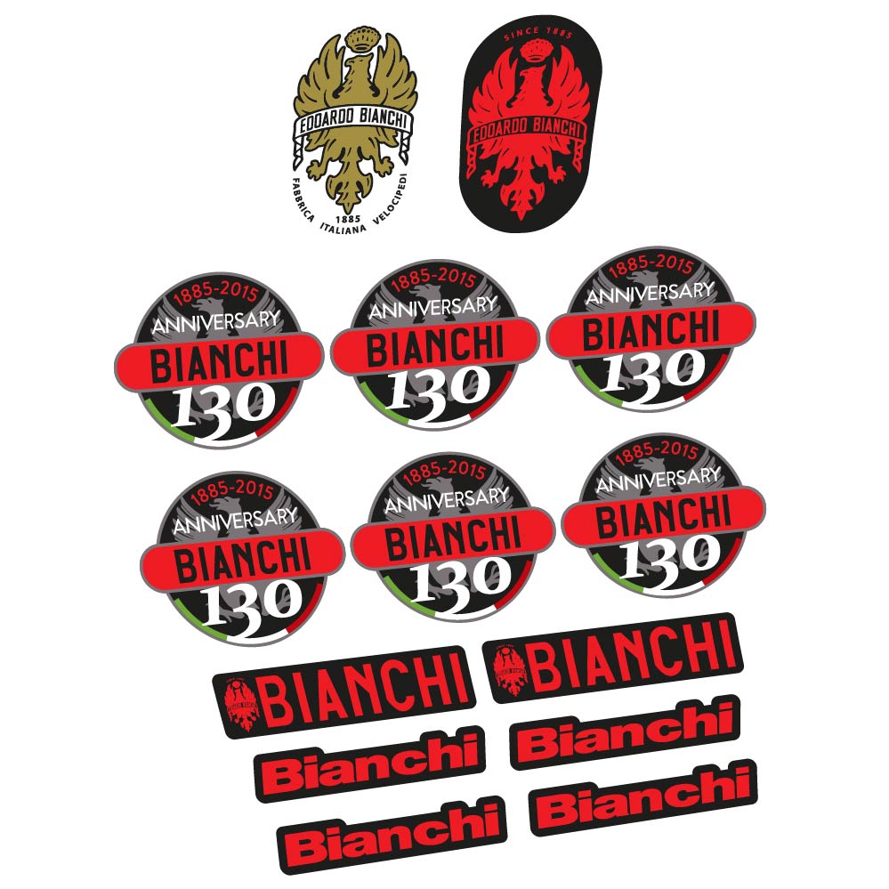 Autocollant Bianchi 130e anniversaire, Cadre classique, Autocollant Vélo vinyle