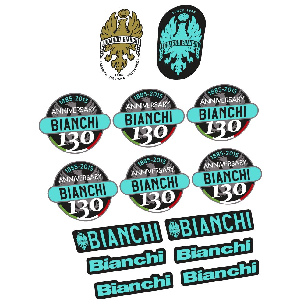 Autocollant Bianchi 130e anniversaire, Cadre classique, Autocollant Vélo vinyle