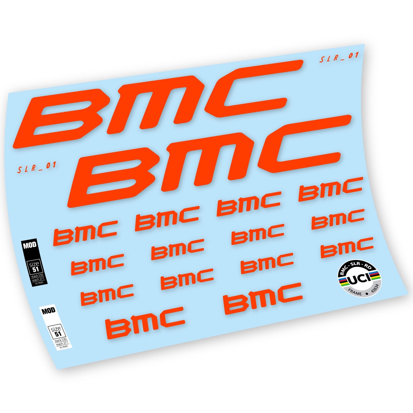 Autocollants, BMC Team Machine SLR01 2021, Cadre, Autocollant Vélo vinyle