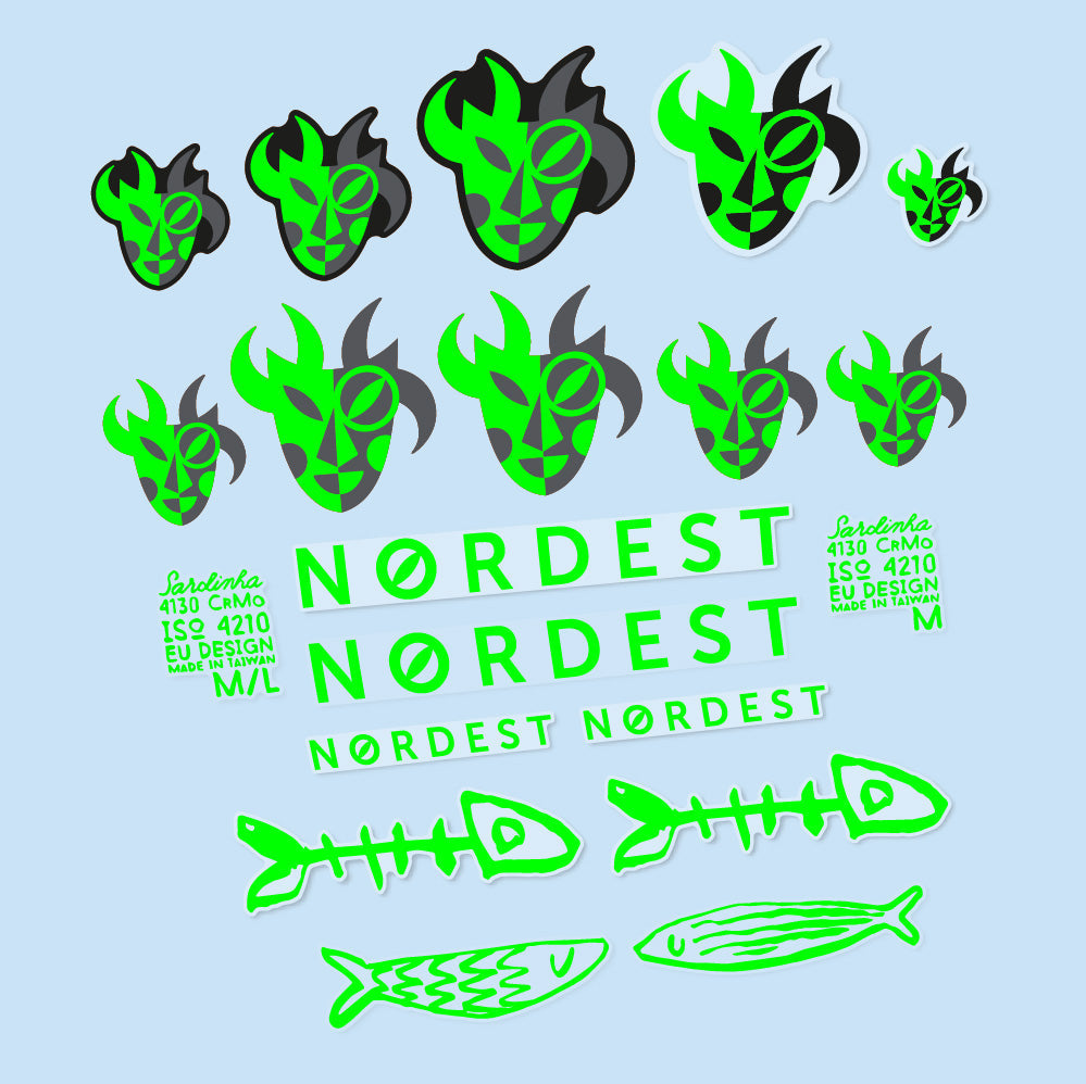 Autocollant Nordest Sardinha 2, Cadre, Vélo vinyle autocollant