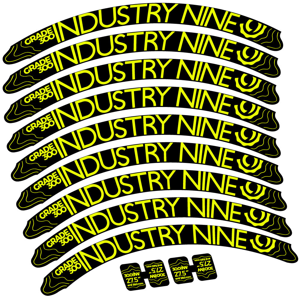 Autocollant Industry Nine Grade 300, Roues VTT 27.5, Autocollant Vélo vinyle
