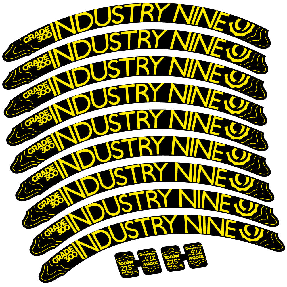 Autocollant Industry Nine Grade 300, Roues VTT 27.5, Autocollant Vélo vinyle