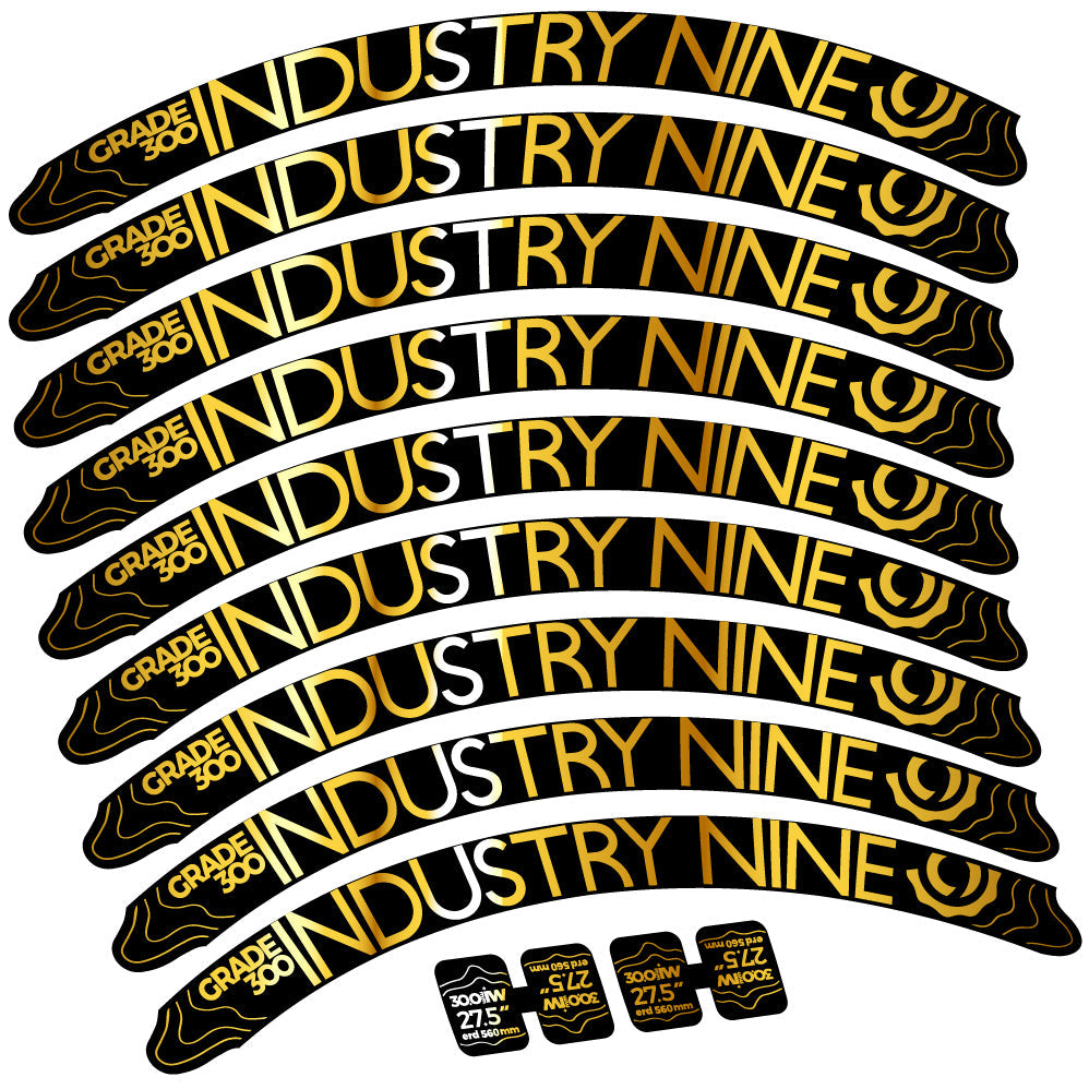 Autocollant Industry Nine Grade 300, Roues VTT 27.5, Autocollant Vélo vinyle
