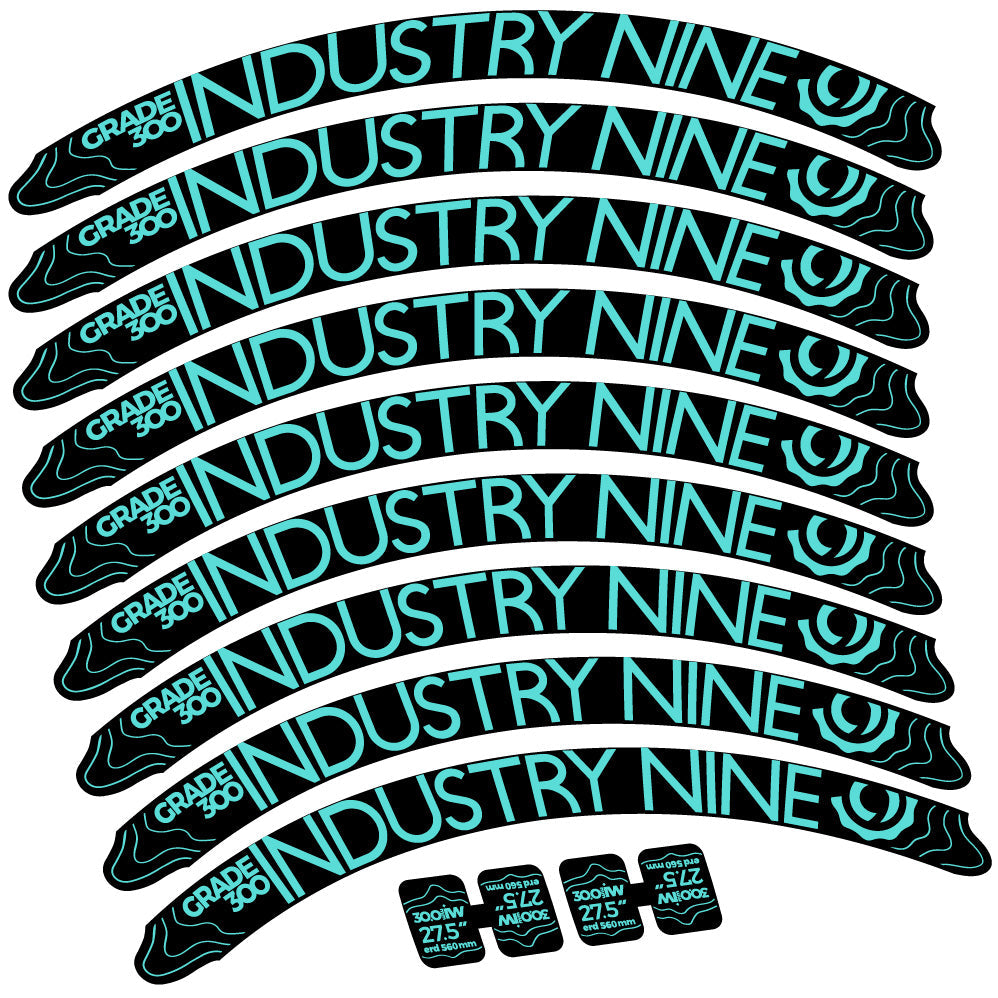 Autocollant Industry Nine Grade 300, Roues VTT 27.5, Autocollant Vélo vinyle