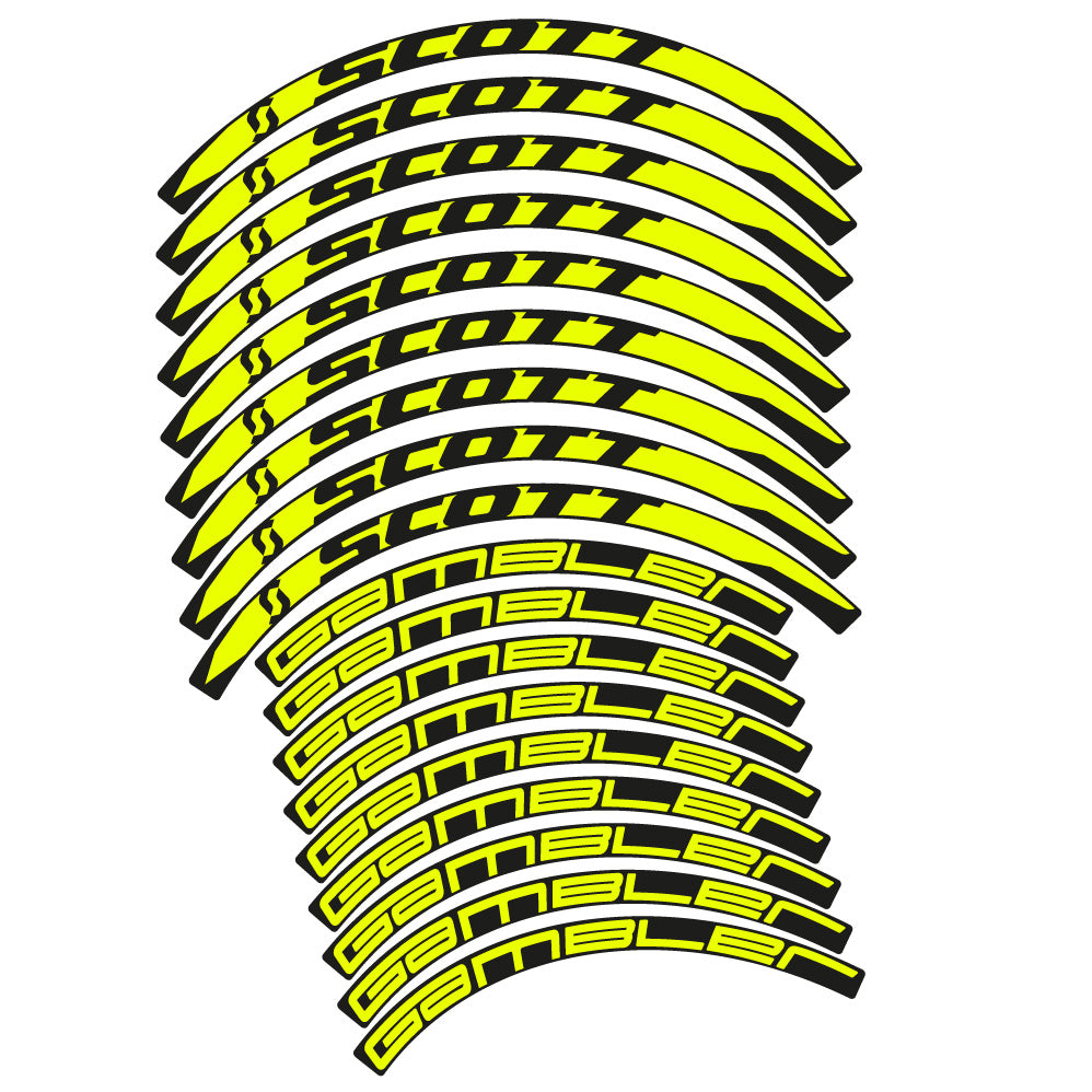 Autocollant Scott Gambler, Roues VTT 27.5, Autocollant Vélo vinyle
