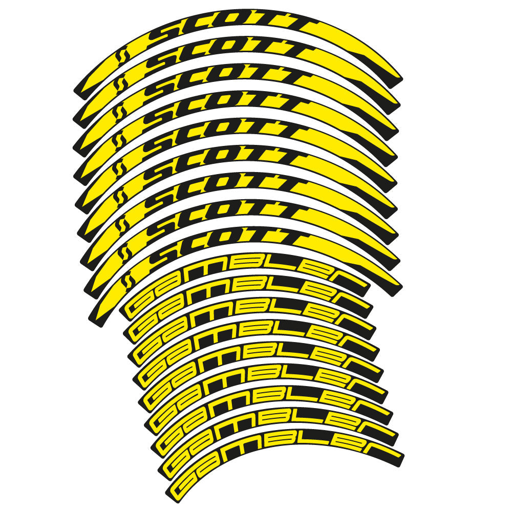 Autocollant Scott Gambler, Roues VTT 27.5, Autocollant Vélo vinyle