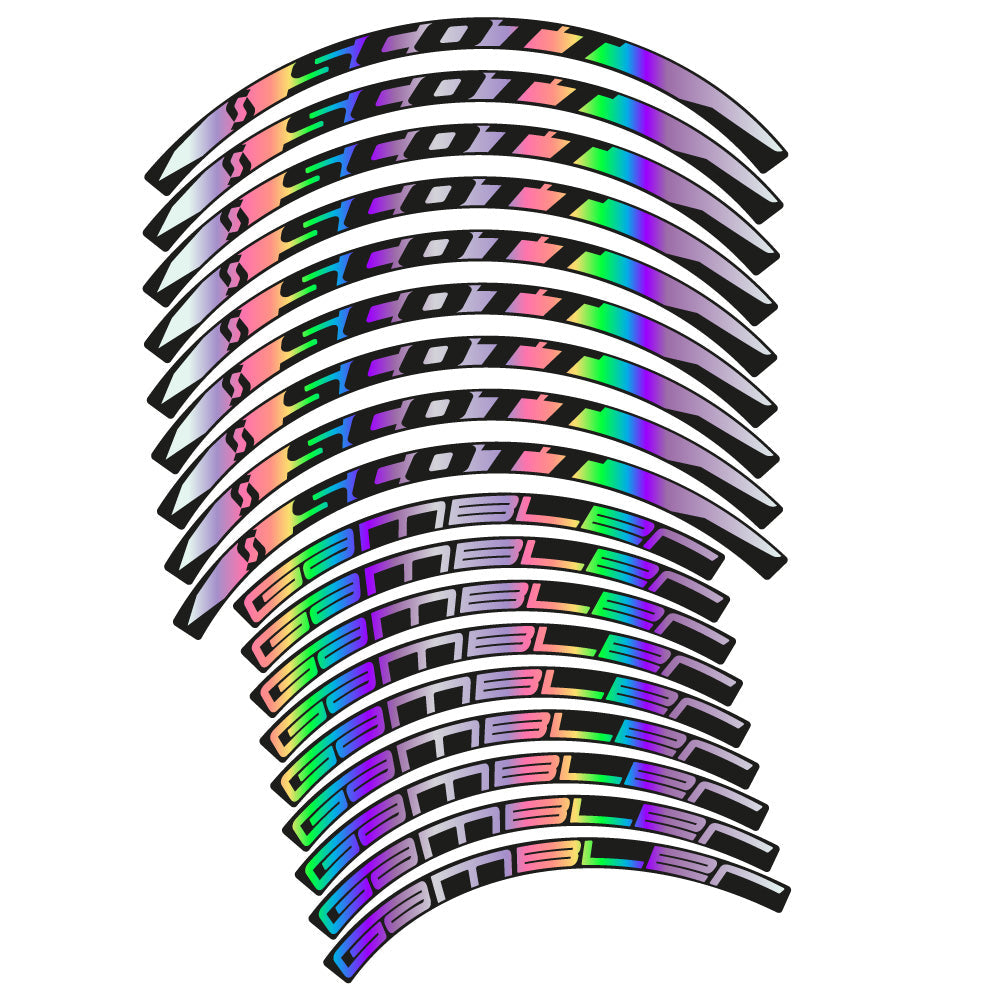 Autocollant Scott Gambler, Roues VTT 27.5, Autocollant Vélo vinyle