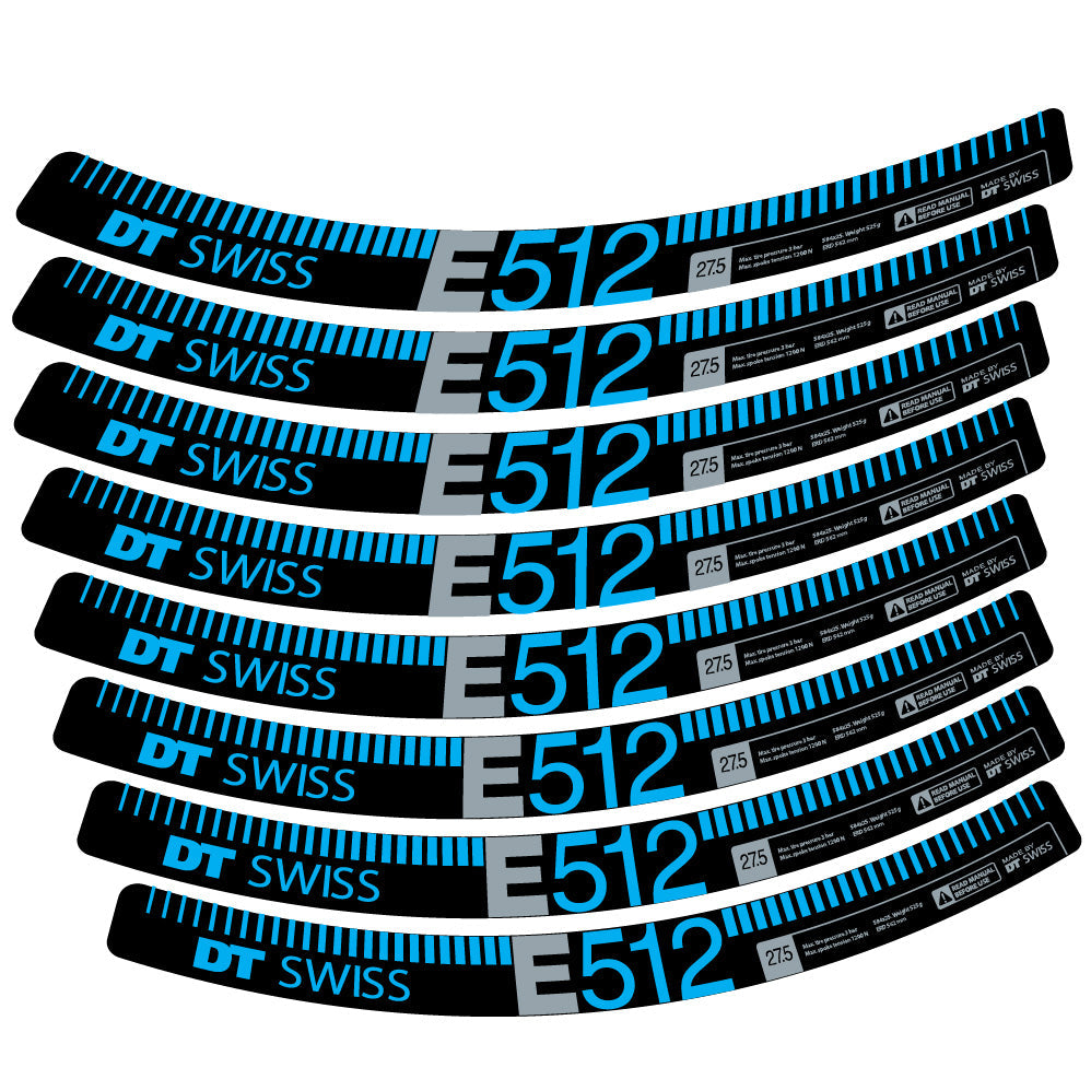 Autocollant Dt swiss E512, Roues VTT 27.5, Autocollant Vélo vinyle
