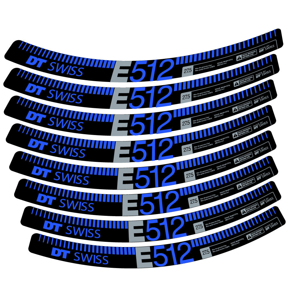 Autocollant Dt swiss E512, Roues VTT 27.5, Autocollant Vélo vinyle